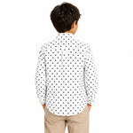 Boy's Polka Dots Printed Casual Shirt - White