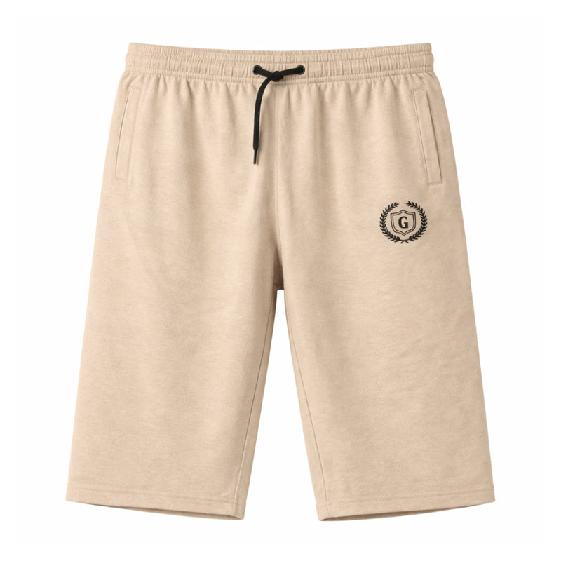 Men's Signature Emb. Three Quarter Shorts - Beige