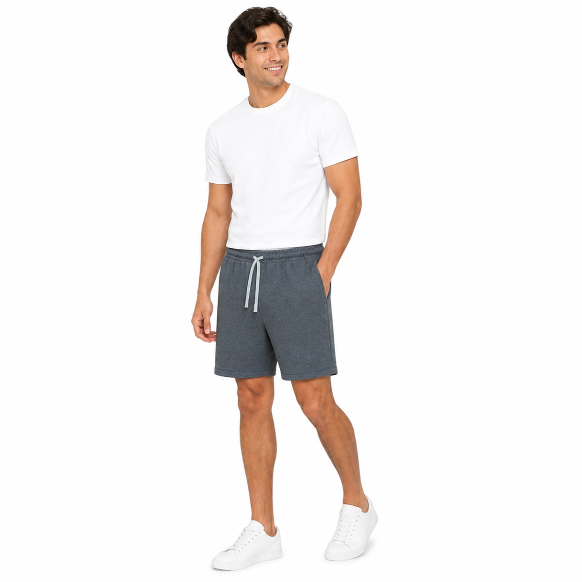 Men’s Classic Casual Two Quarter Shorts – Charcoal Blue