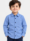 Boy's Micro Checkered Full Sleeves Casual Shirt - Blue