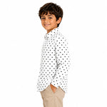 Boy's Polka Dots Printed Casual Shirt - White