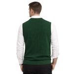 HG Men's Ribbed V-Neck Sleeveless Sweater - Palm Green
