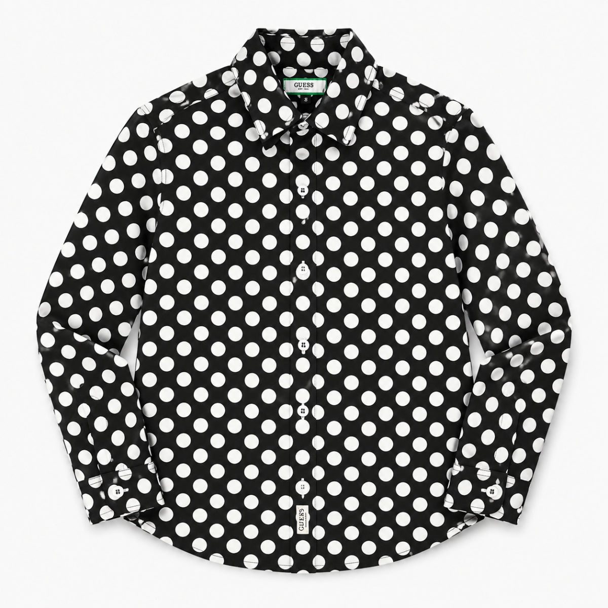 Boy's Polka Dots Printed Casual Shirt - Black