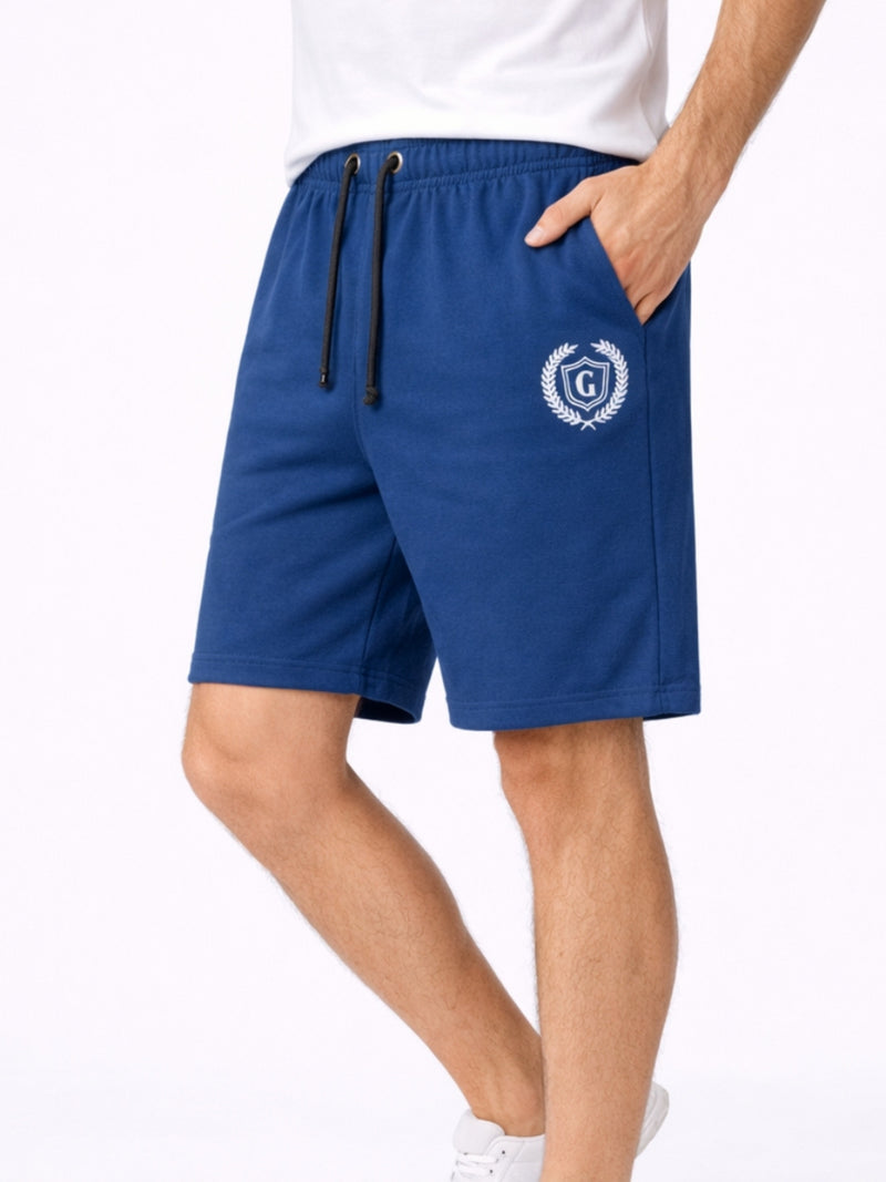 Men's Signature Emb. Two Quarter Terry Shorts - Navy