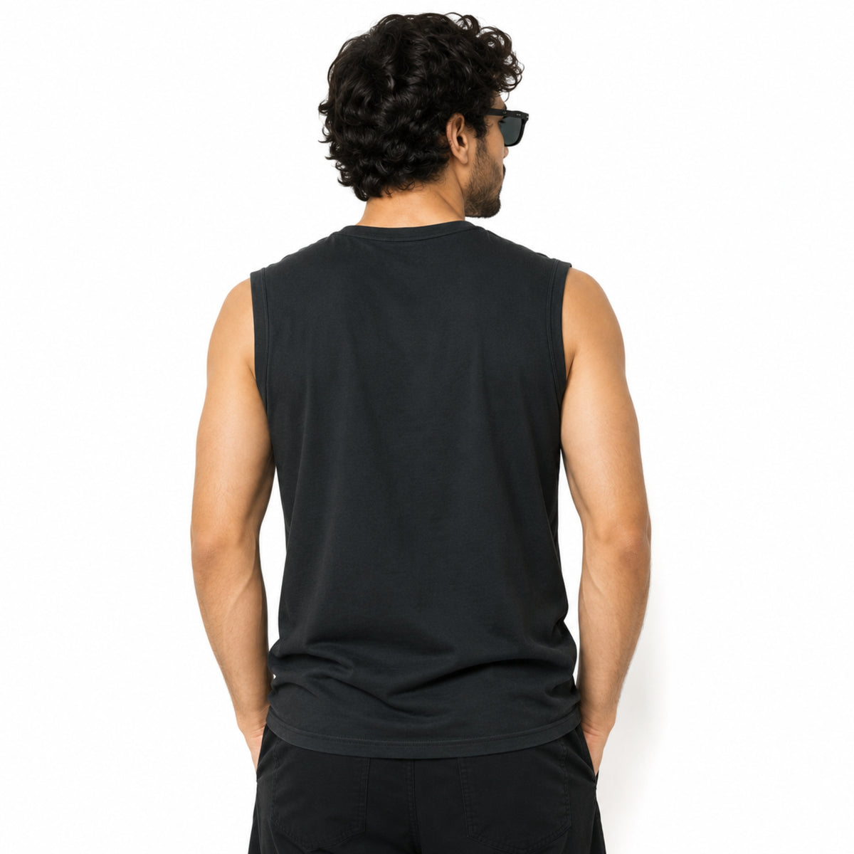 Men's Bandana Graphic Sleeveless Tank Top - Charcoal Black