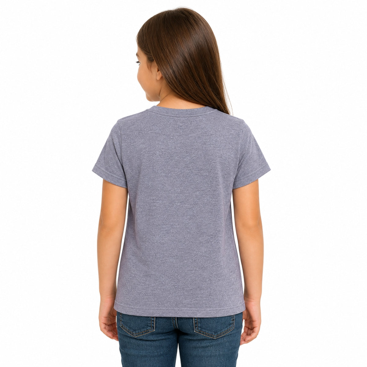 Girls’ Summer Flowers Graphic Printed T-Shirt – Storm Gray