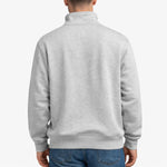 Men's Mock Neck Fleece Zipper Sweat Shirt - Light Gray
