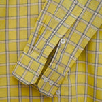 Men's Checkered Summers Casual Shirt - Leaf Yellow