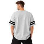 Unisex Oversized Graphic Printed Drop Shoulder T-Shirt - Hyder Gray