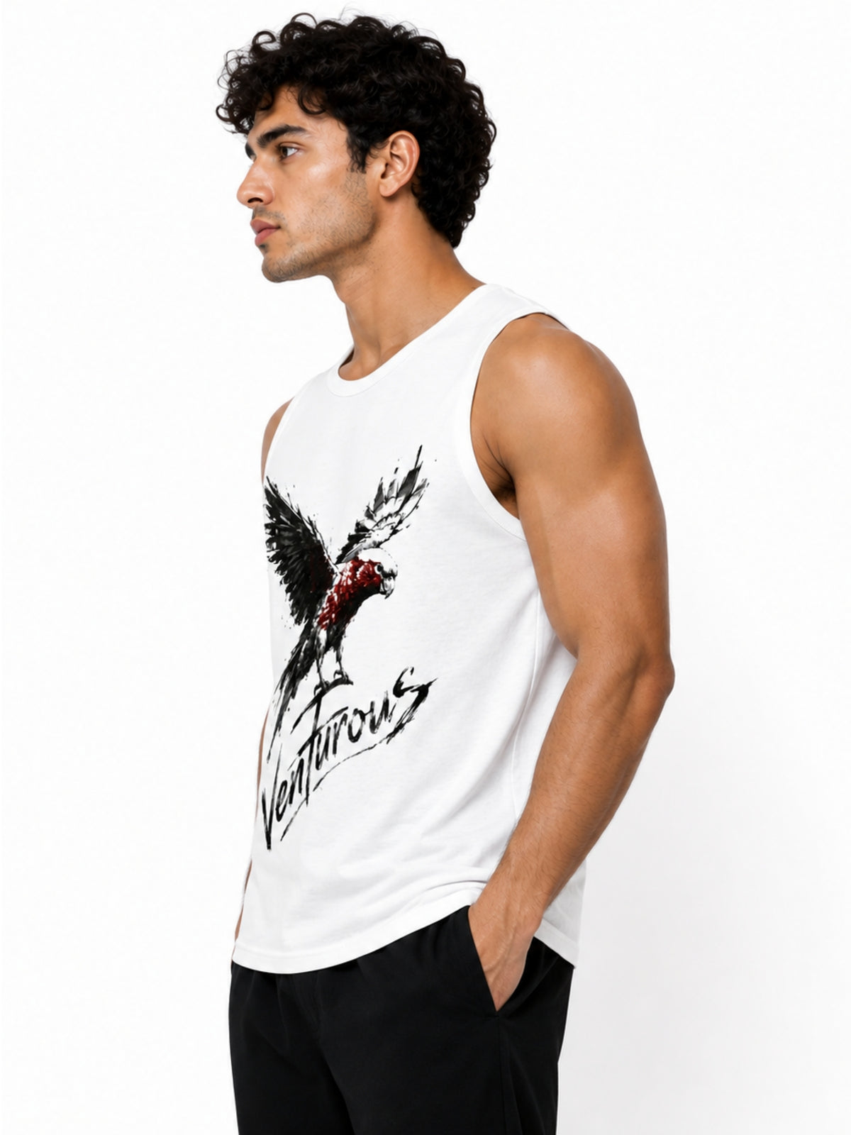 Men's Venturous Graphic Sleeveless Cotton Jersey Tank Top