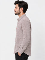 Men's Geometric Patterned Full Sleeves Casual Shirt