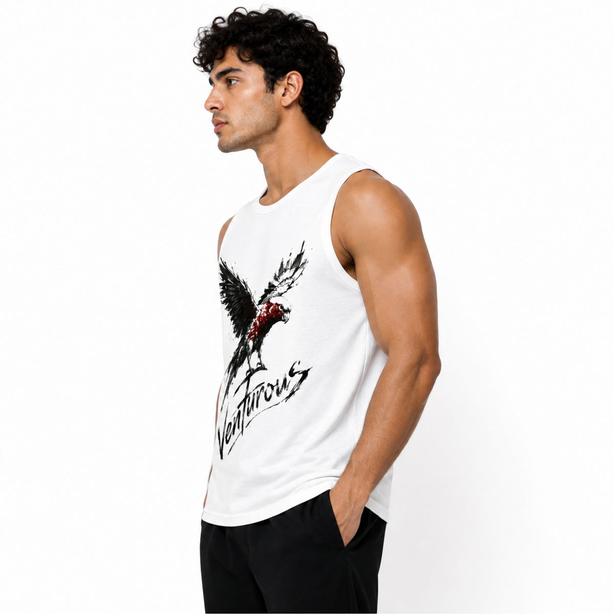 Men's Venturous Graphic Sleeveless Cotton Jersey Tank Top
