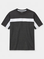 Oversize White Body Panel Fashion Tee Shirt - Charcoal