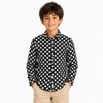 Boy's Polka Dots Printed Casual Shirt - Black