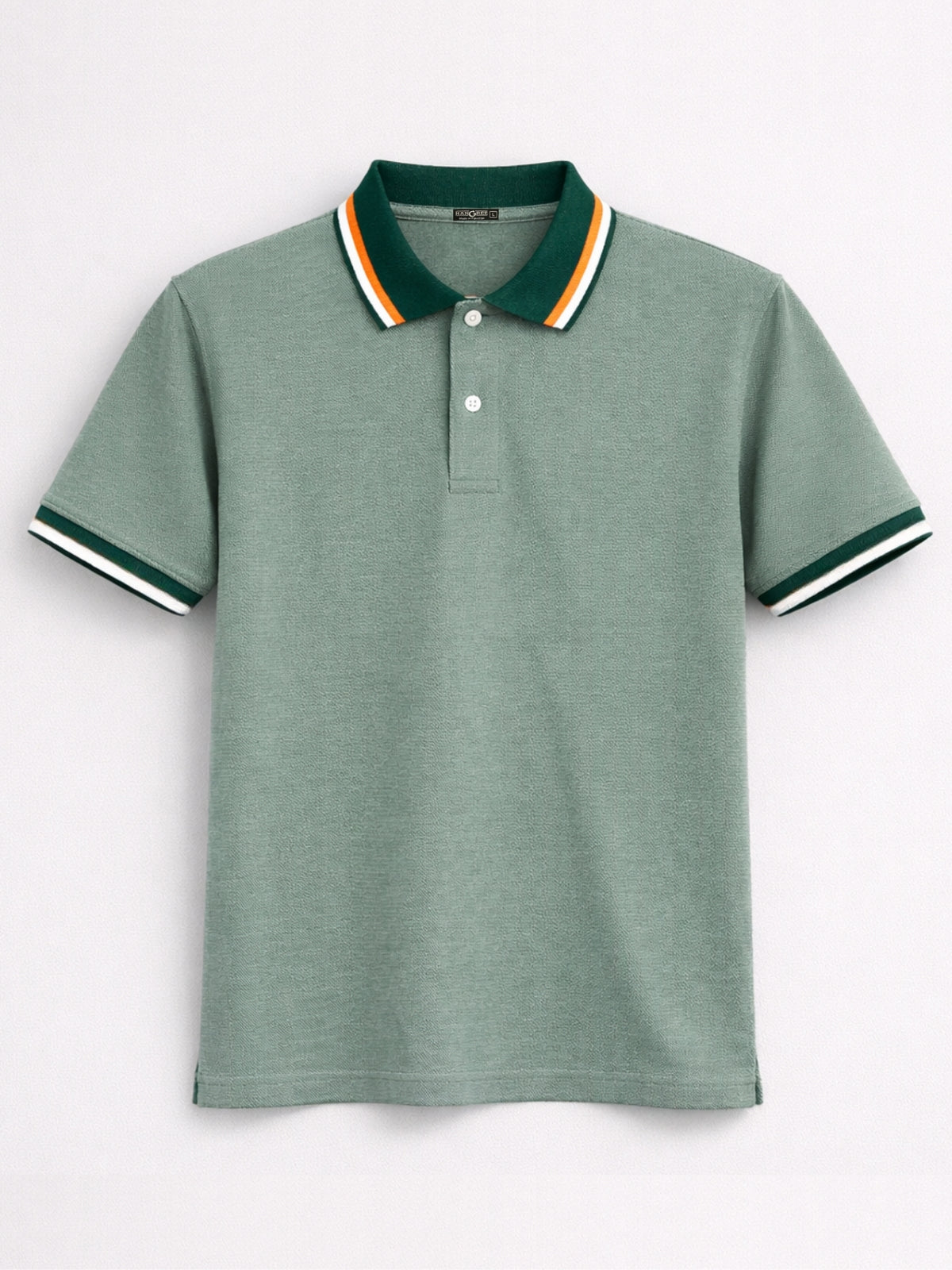 Men’s Premium Contrast Collar Polo Shirt – Spanish Green