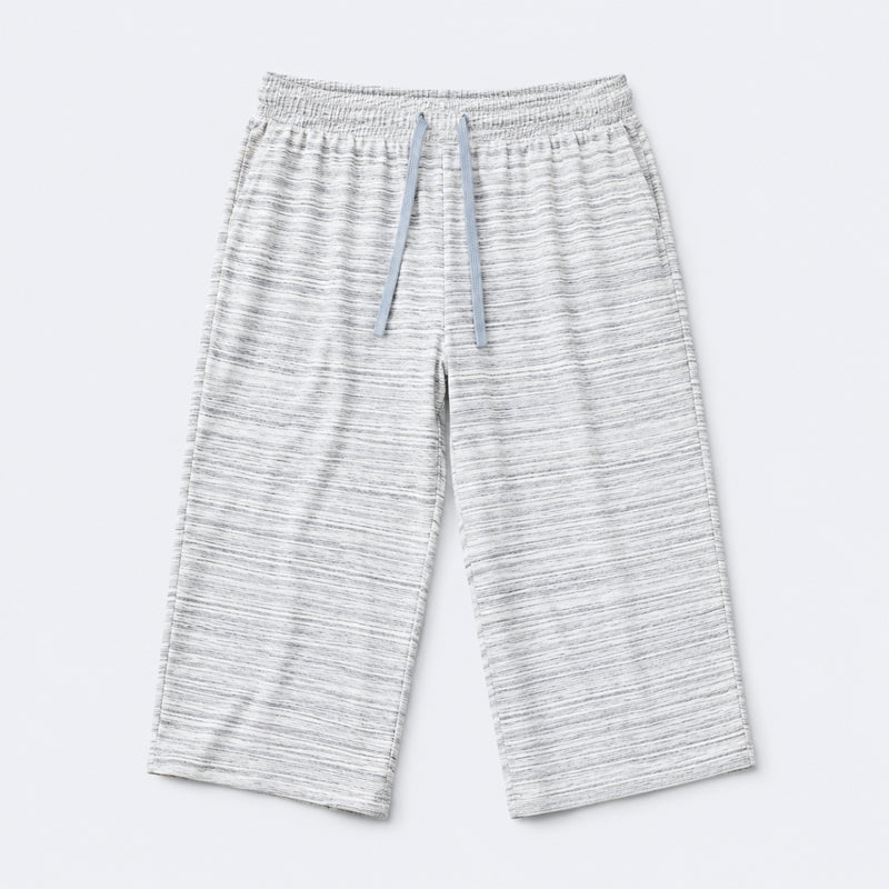 Men's Basic Summer Essential 3 Quarter Shorts - Melange White