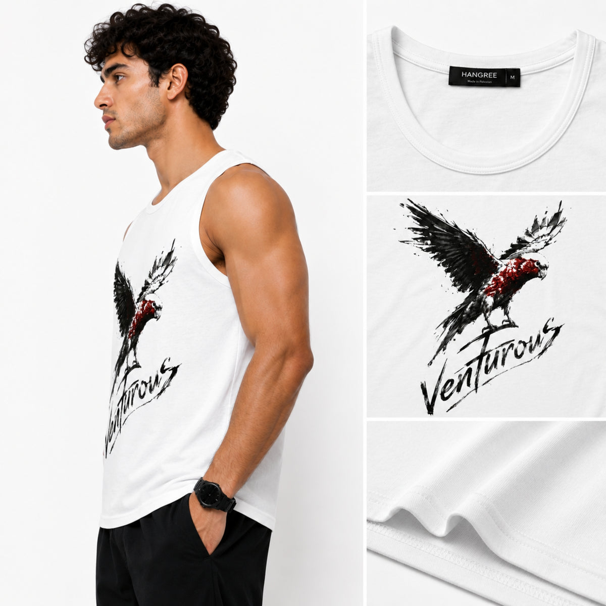 Men's Venturous Graphic Sleeveless Cotton Jersey Tank Top