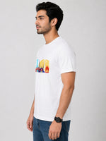 City Icon Embroidered Men Tee Shirt - White