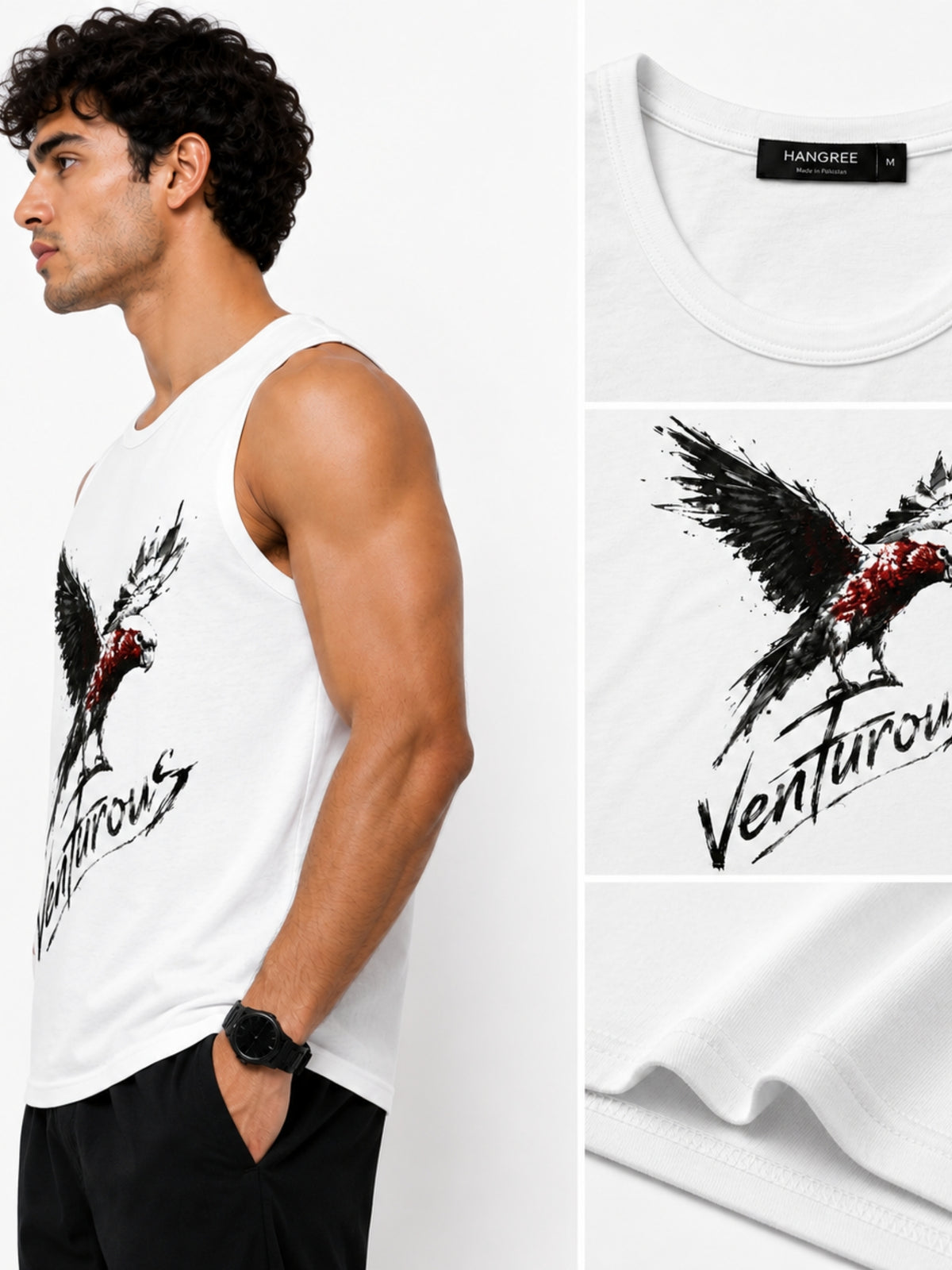 Men's Venturous Graphic Sleeveless Cotton Jersey Tank Top