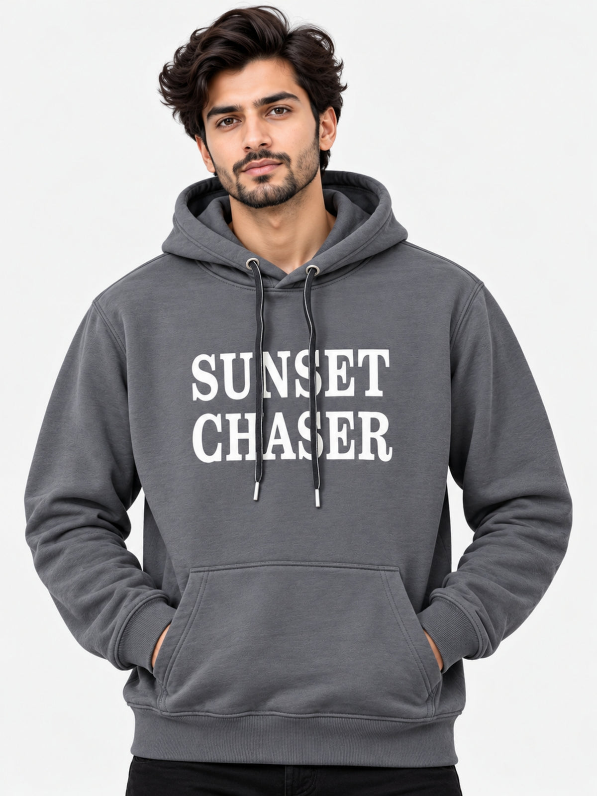 Men's "Sunset Chaser" Printed Fleece Hoodie