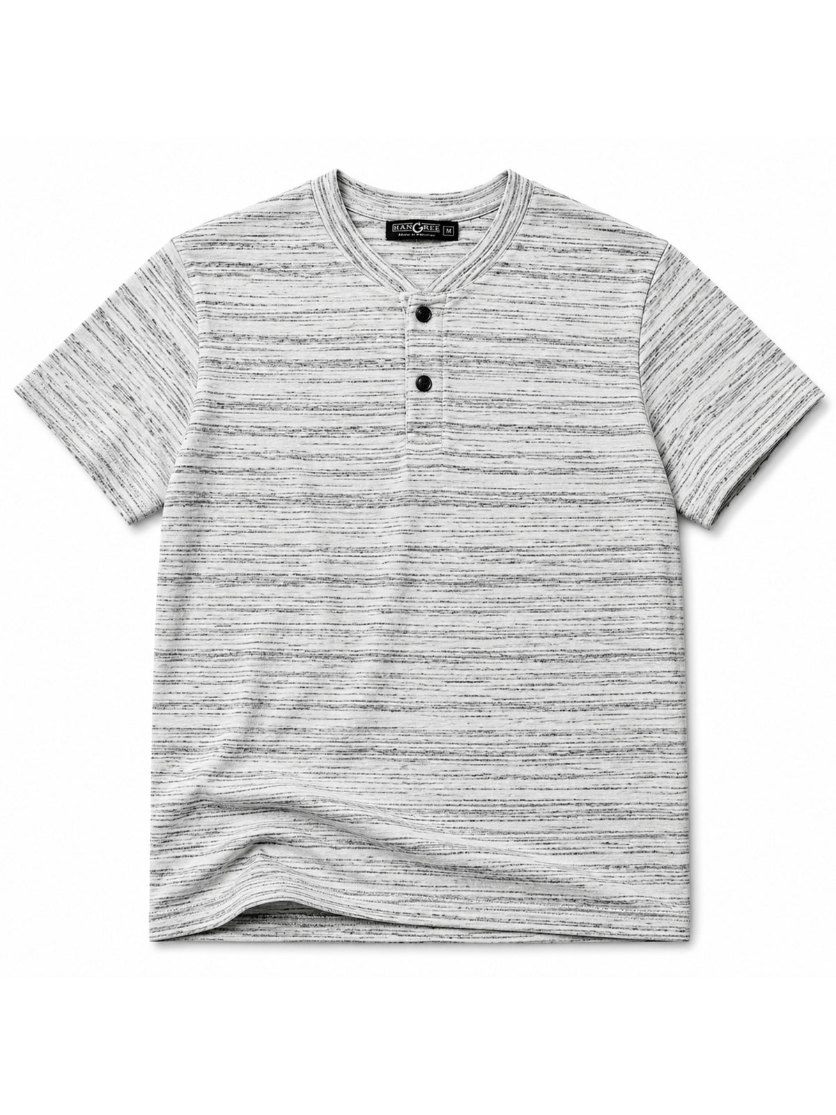 Men's Exclusive Melange Henley T-Shirt - White