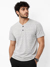 Men's Exclusive Melange Henley T-Shirt - White