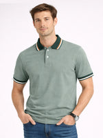 Men’s Premium Contrast Collar Polo Shirt – Spanish Green
