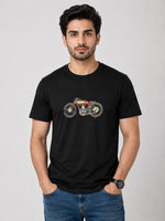 Harley Davidson Embroidered Men Tee Shirt - Black