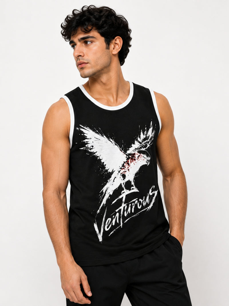 Men's Venturous Graphic Sleeveless Cotton Jersey Tank Top