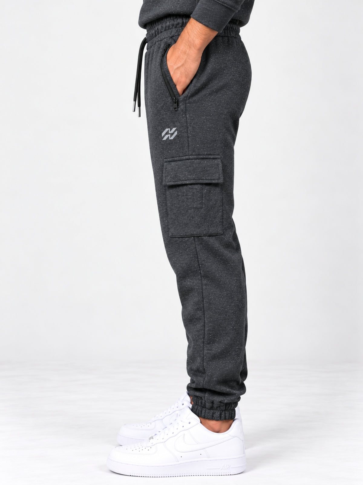 Hangree Signature Terry Cargo Trouser - Charcoal