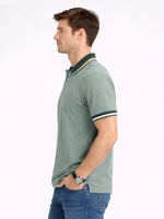 Men’s Premium Contrast Collar Polo Shirt – Spanish Green
