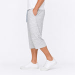 Men's Basic Summer Essential 3 Quarter Shorts - Melange White