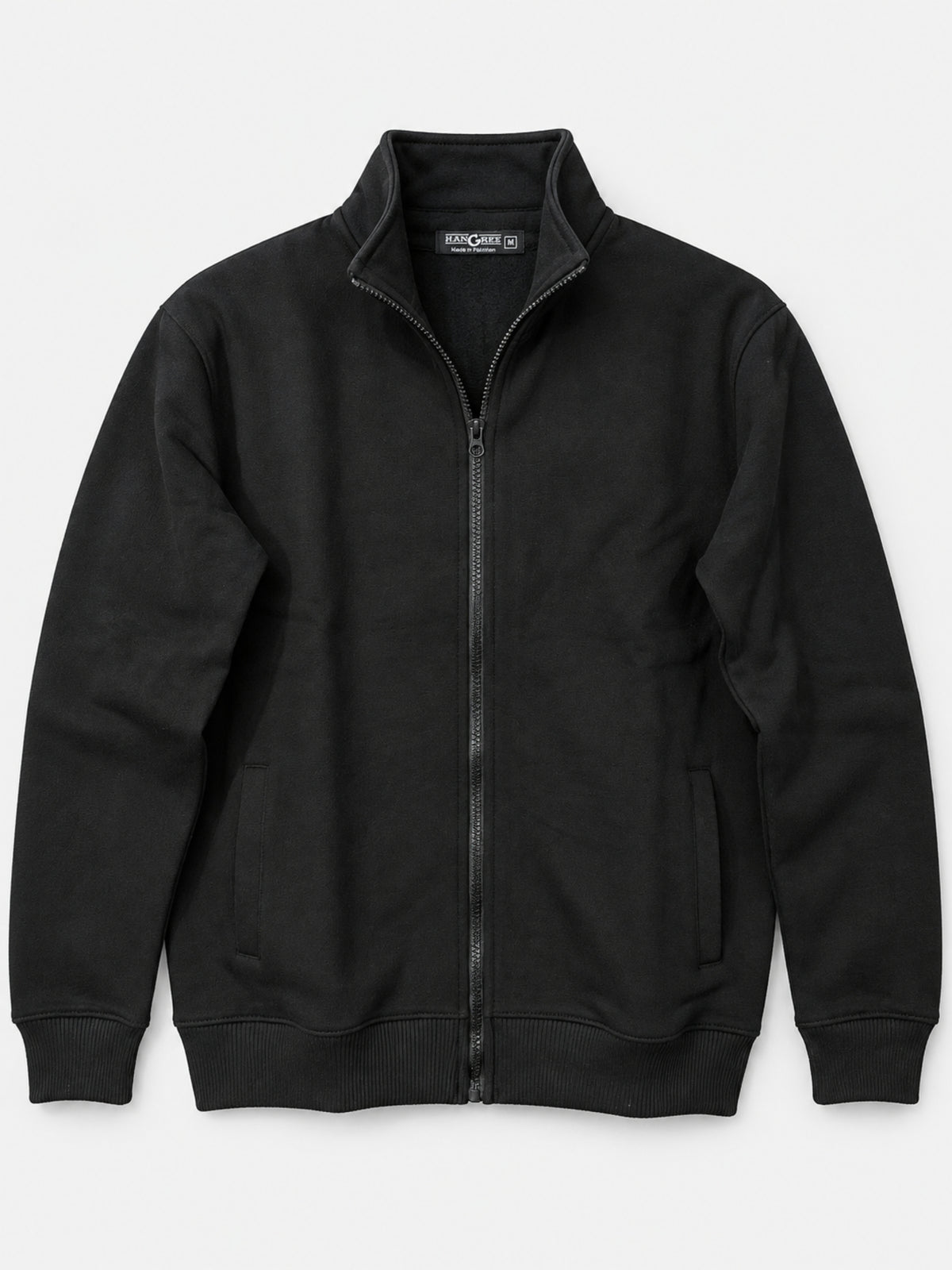 HG Classic Mock Neck Fleece Zipper Jacket - Black