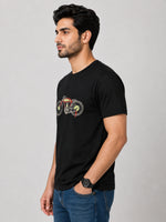 Harley Davidson Embroidered Men Tee Shirt - Black
