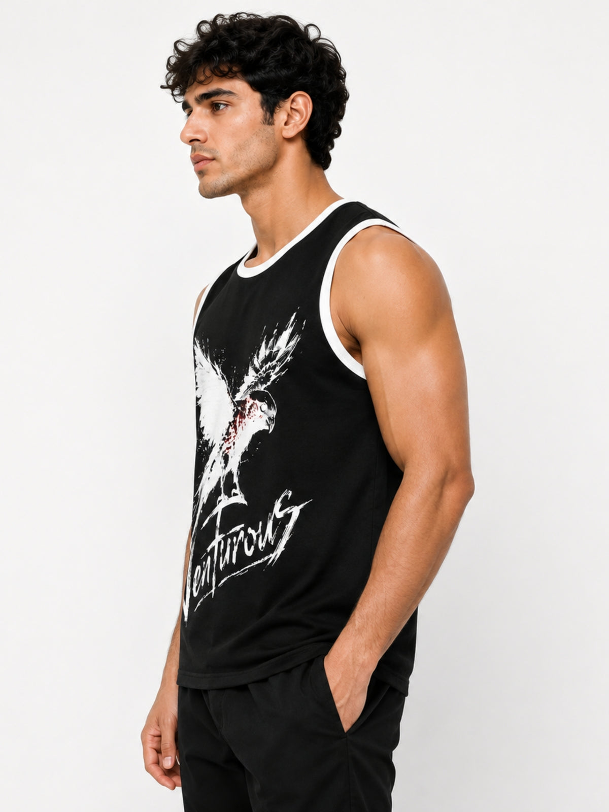 Men's Venturous Graphic Sleeveless Cotton Jersey Tank Top