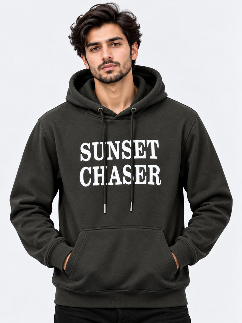 Men's "Sunset Chaser" Printed Fleece Hoodie