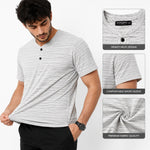 Men's Exclusive Melange Henley T-Shirt - White