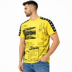 Men's Graphic Printed Round Neck Tee Shirt - Yellow