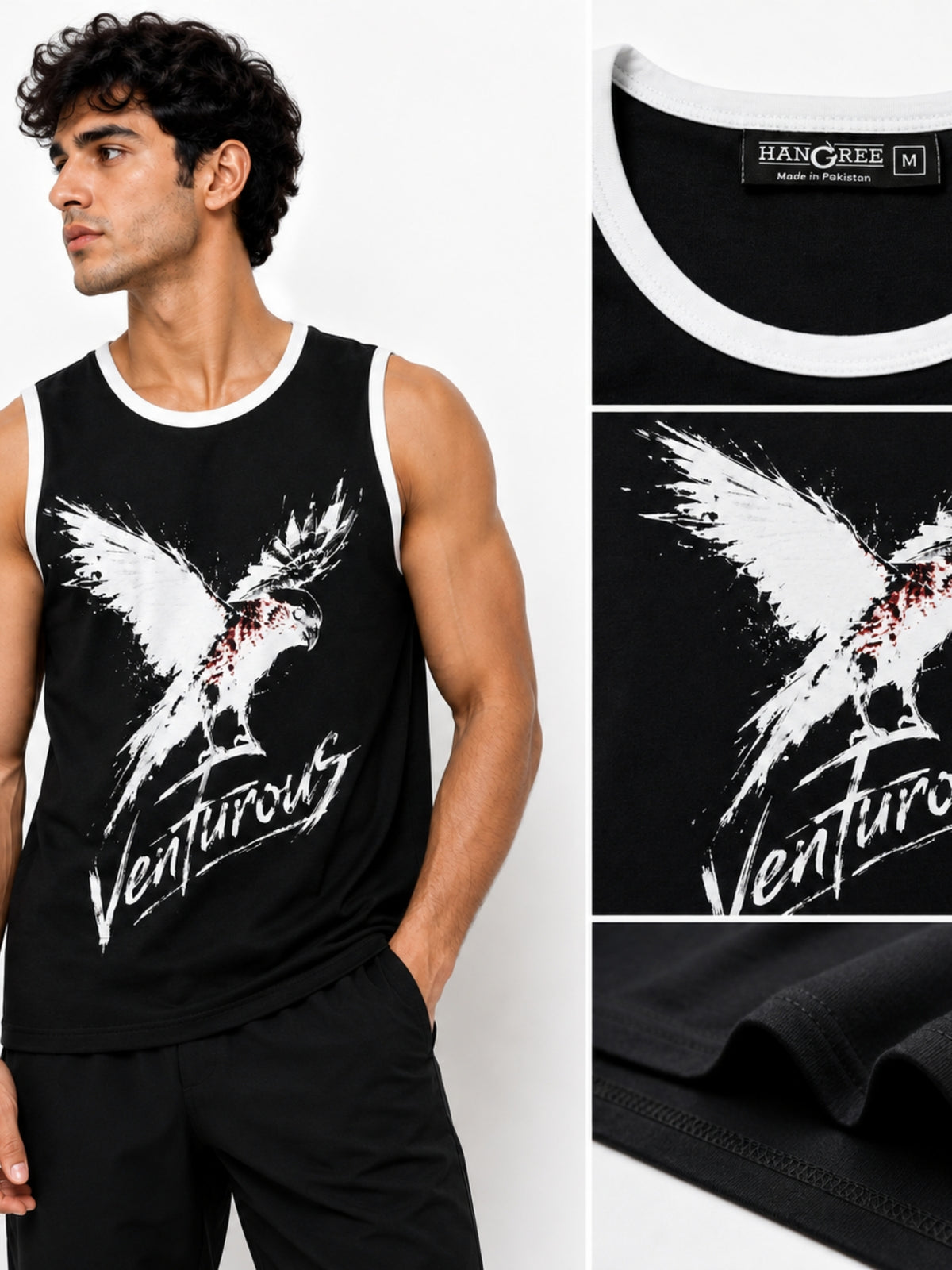 Men's Venturous Graphic Sleeveless Cotton Jersey Tank Top