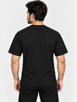 Oversize White Body Panel Fashion Tee Shirt - Black