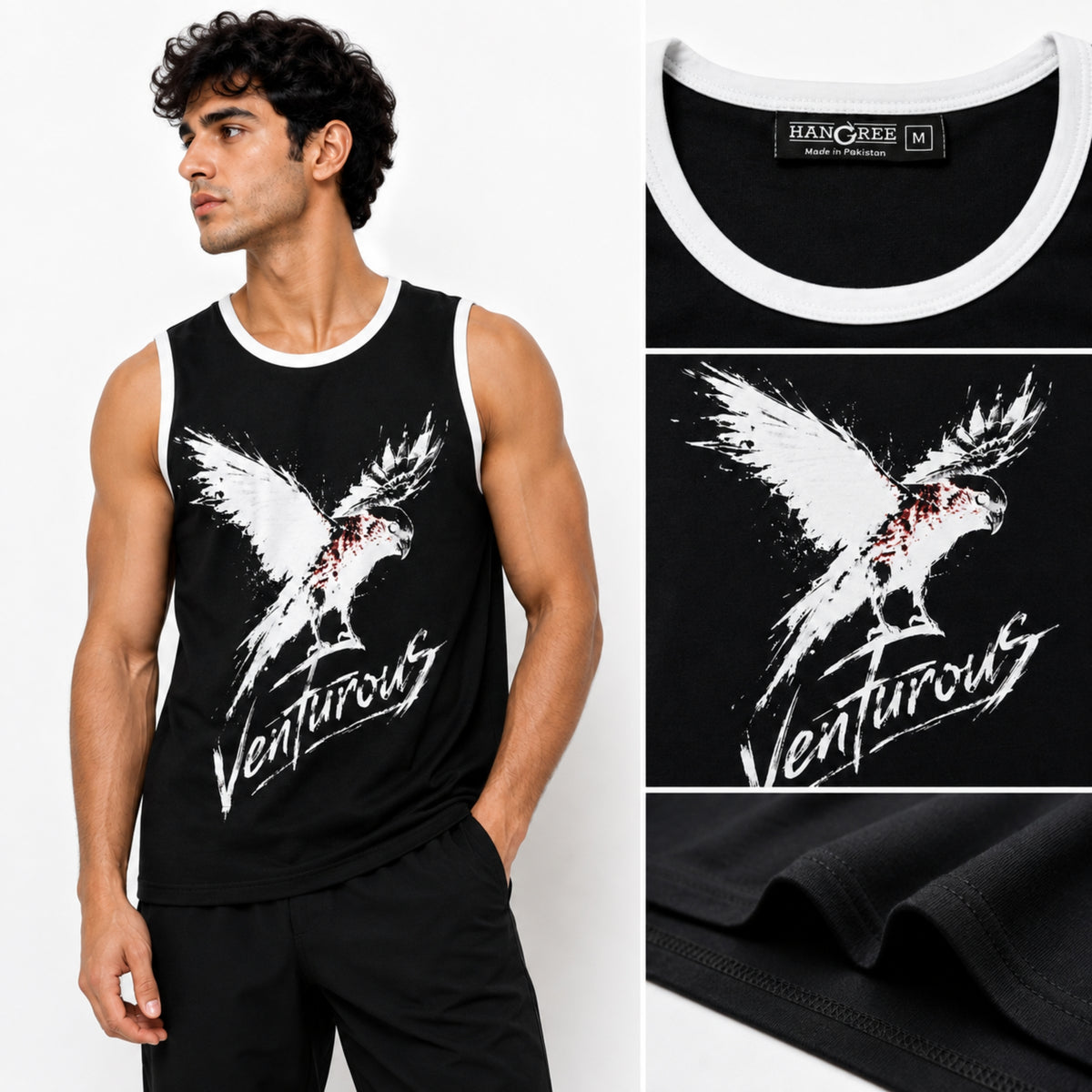 Men's Venturous Graphic Sleeveless Cotton Jersey Tank Top