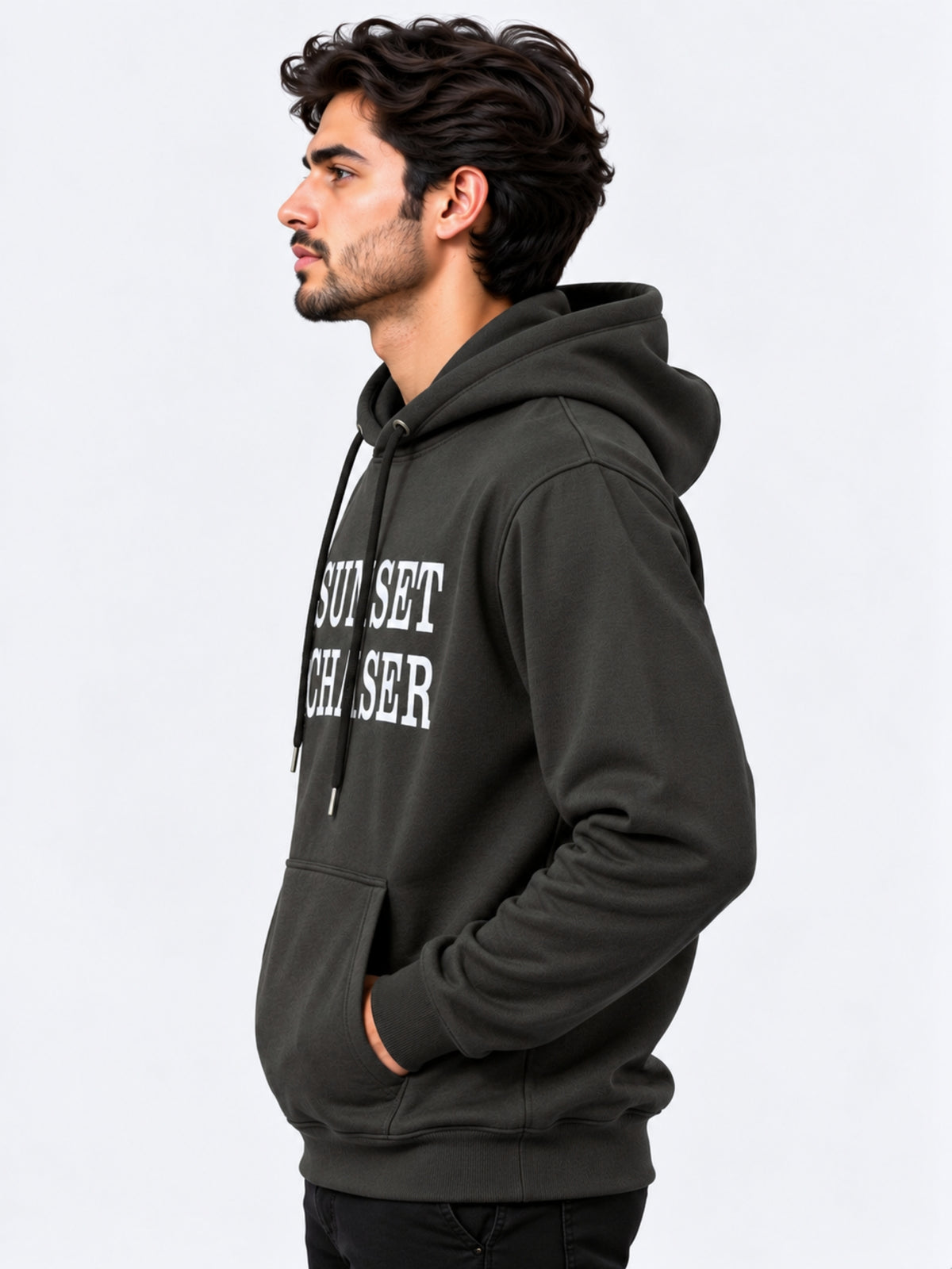 Men's "Sunset Chaser" Printed Fleece Hoodie