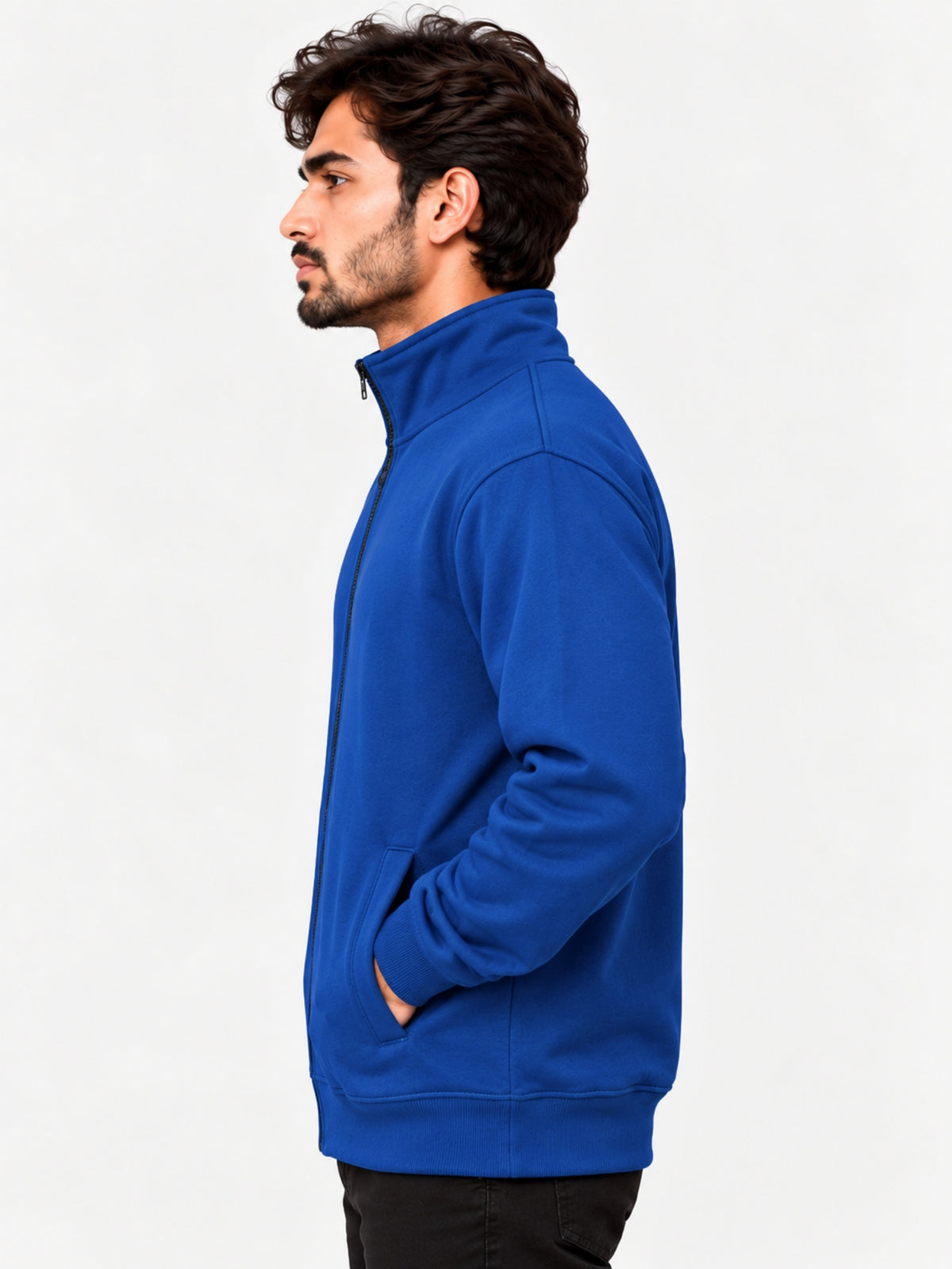 HG Classic Mock Neck Fleece Zipper Jacket - Cerulean Blue