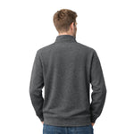 Men's Mock Neck Cut & Sew Panel Zipper Sweat Shirt - Charcoal Gray