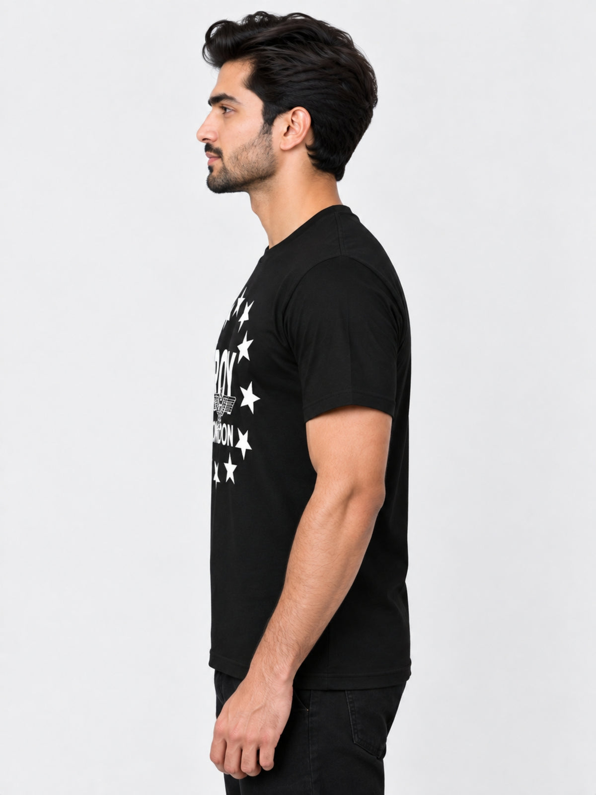 ROL Signature Printed Black Tee Shirt
