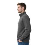 Men's Mock Neck Cut & Sew Panel Zipper Sweat Shirt - Charcoal Gray