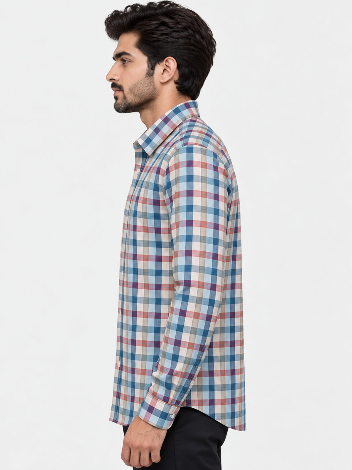 Multicolor Plaid Check Casual Shirts For Men's