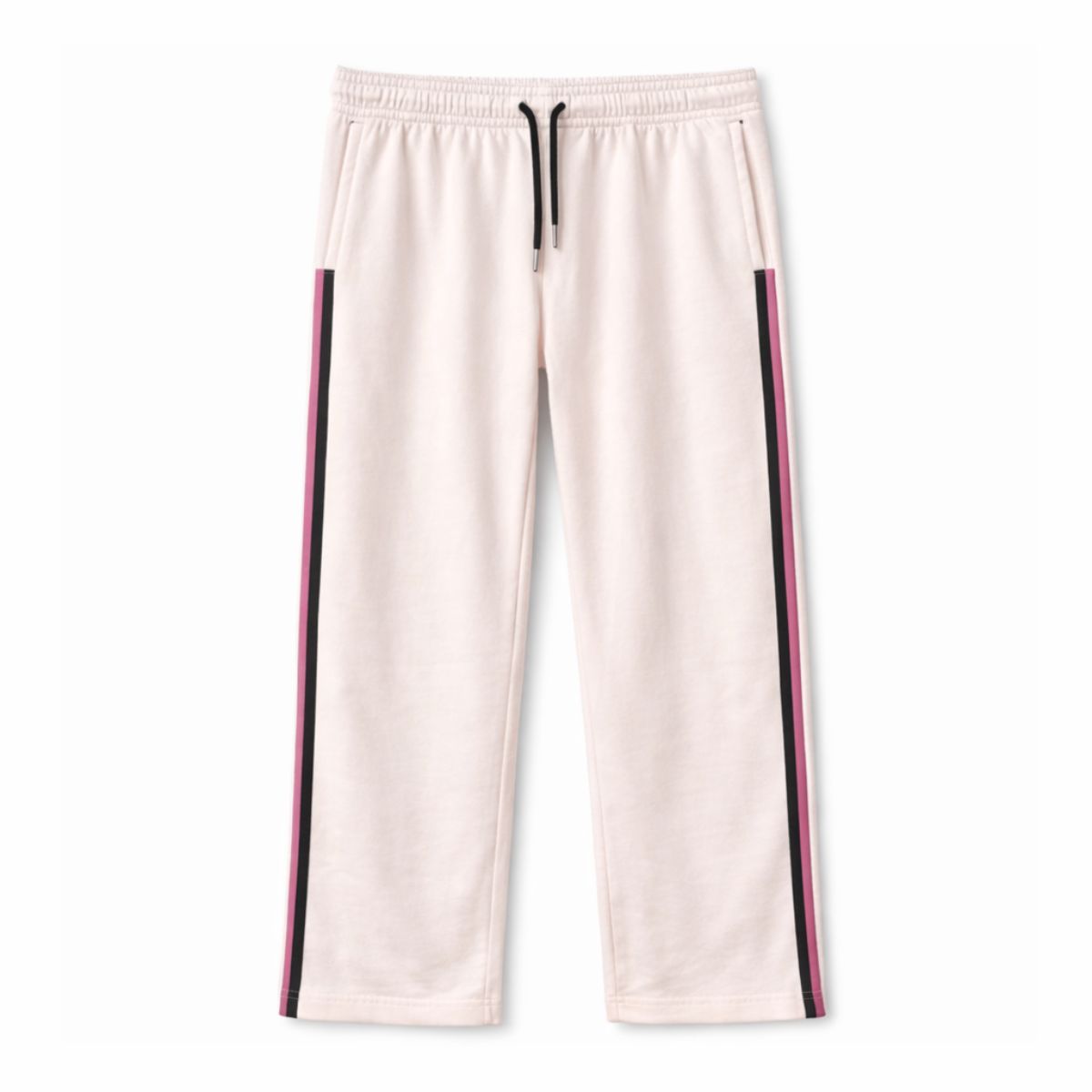 HG Women’s Relaxed Fit Terry Straight Trousers with Side Tape - Soft Pink