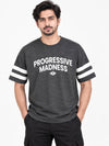 OVERSIZE DOWN SHOULDER TEE SHIRT - CHARCOAL