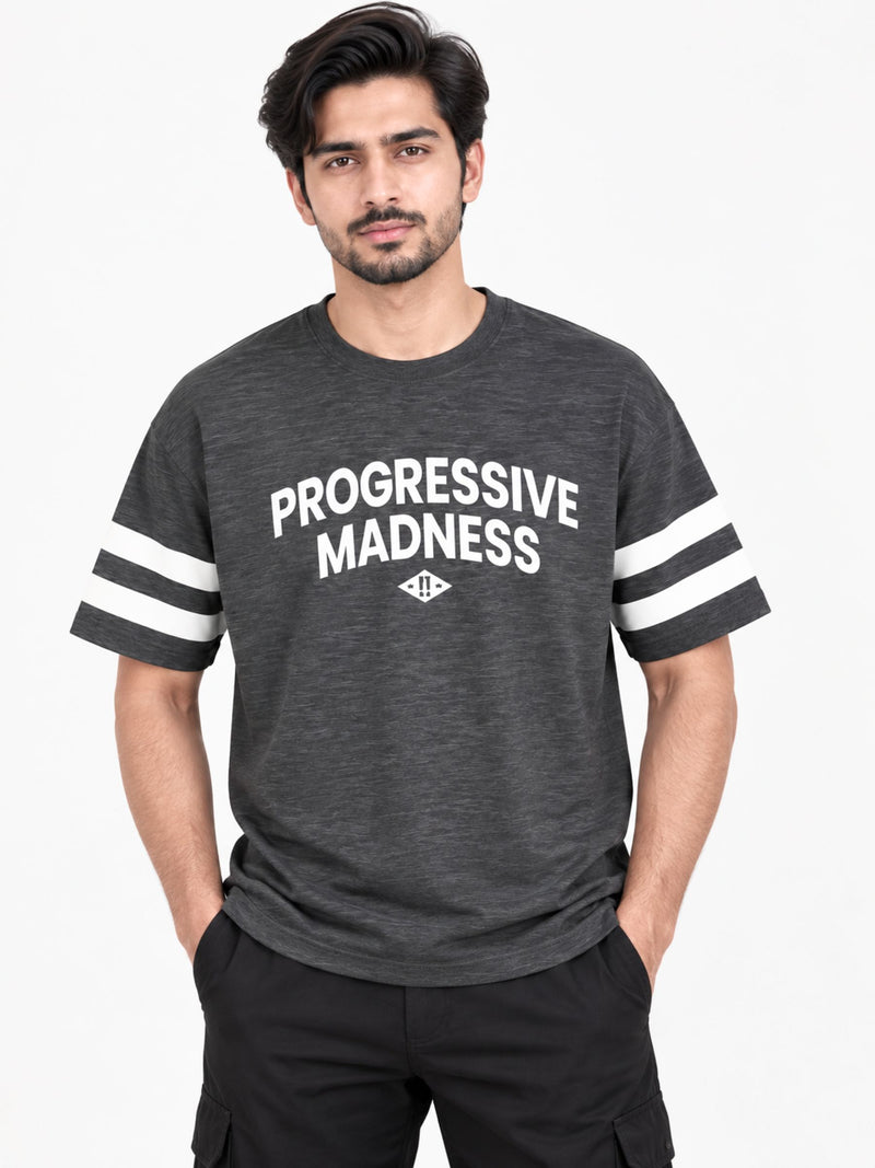 OVERSIZE DOWN SHOULDER TEE SHIRT - CHARCOAL